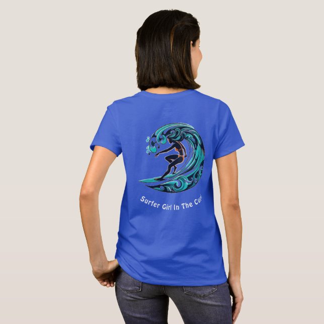 T-shirt Surfer Girl In The Curl (Dos entier)