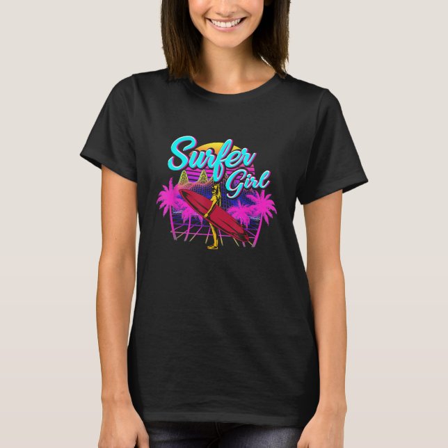 T-shirt Surfer Girl Surfboard Femmes Surfboard Cadeau (Devant)