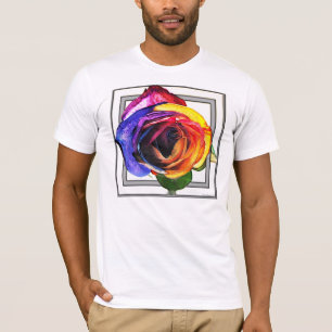 T-shirt Surfer la chemise rose d'arc-en-ciel