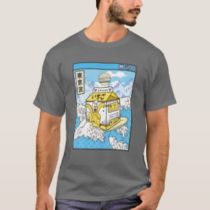T-shirt Surfer Lait De Banane Au Japon Vagues Anime Kawaii