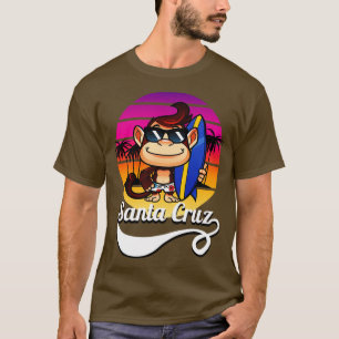 T-shirt Surfer Monkey California Retro Sun