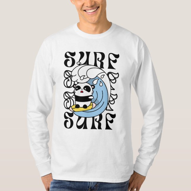 T-shirt Surfer Panda (Devant)
