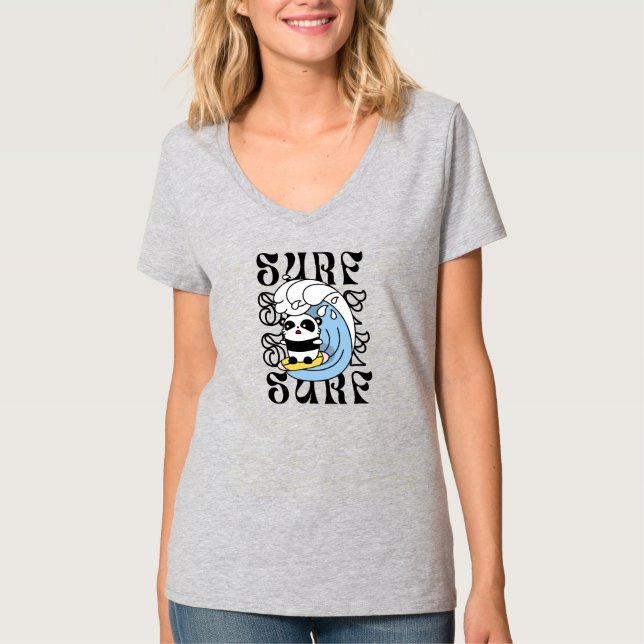 T-shirt Surfer Panda (Devant)