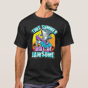 T-shirt Surfer Plage de requin Surf Vagues été Jawsome