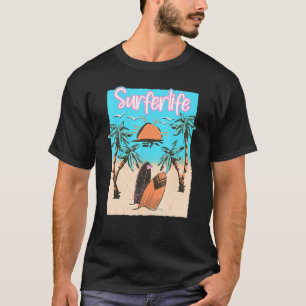 T-shirt Surfer Plage Surfer Plage Surfer Surf Vintage