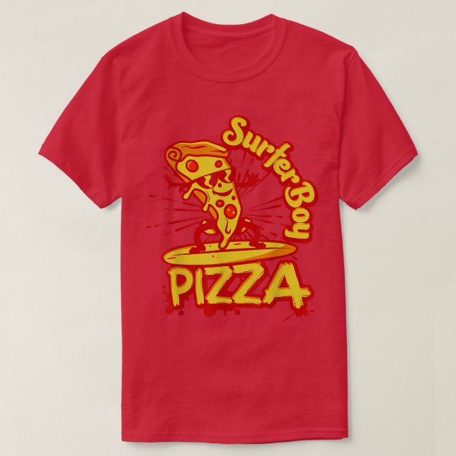 T-shirt Surfer Retro Pizza Boy 1634  (Design devant)