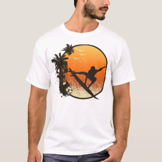 T-shirt Surfer Sur Le Soleil Ambre