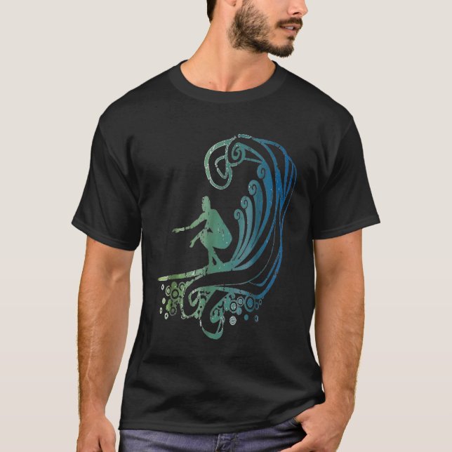T-shirt Surfer Sur Les Vagues (Devant)