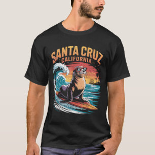 T-shirt Surfer Surf les années 70 80s Père Noël Cruz Calif