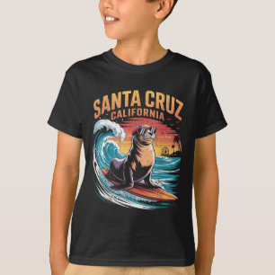 T-shirt Surfer Surf les années 70 80s Père Noël Cruz Calif