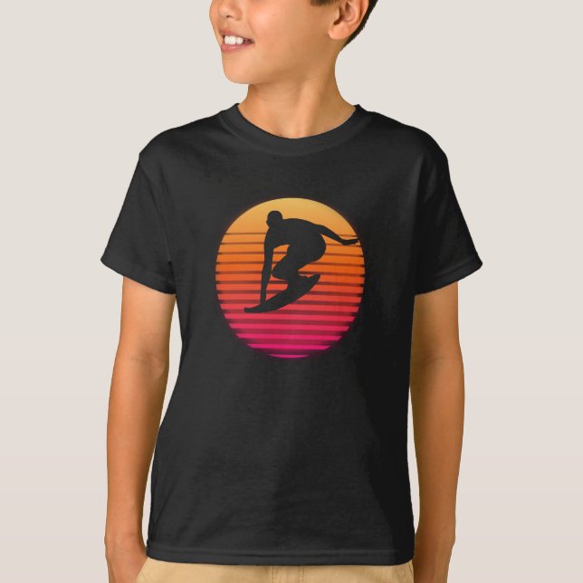 T-shirt Surfer Surfboard Surfboard Retro Vintage Gift (Devant)