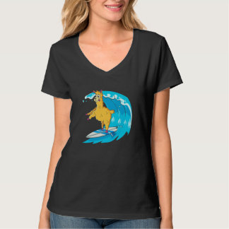 T-shirt Surfer Surfboard Waves  Surfrider Surfing Llama