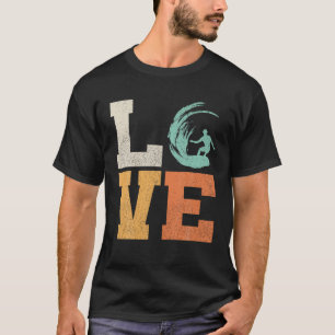 T-shirt Surfer vintage Rétro Amour Surf Hommes Garçons Enf