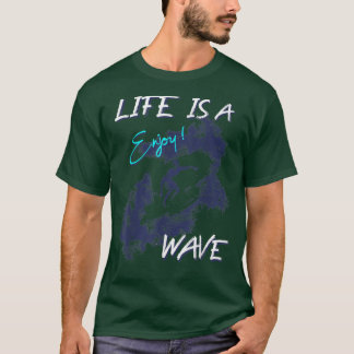 T-shirt SurferLife est une vague, EnjoyMidnight Blue