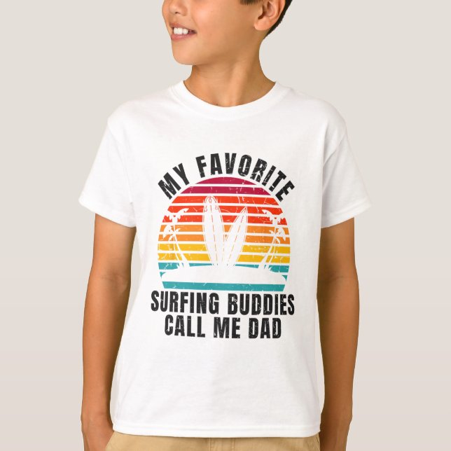 T-shirt Surfeur Mes potes de surf préférés m'appellent Pap (Devant)