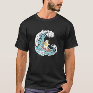 T-shirt Surfeur Mignonne Planche à Surf Surfeur Chat Surf
