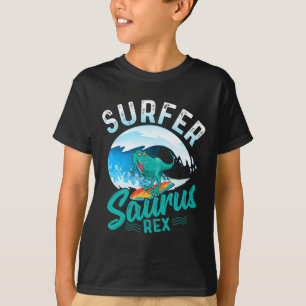 T-shirt Surfeur Saurus Rex Dinosaure de Surf Dino Surfeur