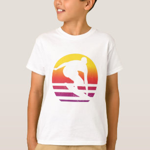 T-shirt Surfeur Surf Rétro Coucher de Soleil