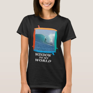 T-shirt Surfeur, Surf, Vagues, Océan, Fenêtre de planches