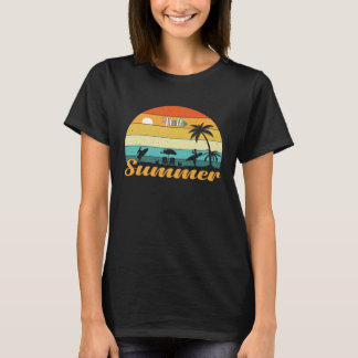 T-shirt Surfeur Vintage Surf Rétro Plage Vacances d'Été