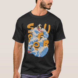T-shirt Surfez les Vagues - Art de Typographie de Surf