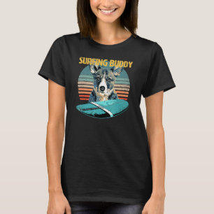 T-shirt Surfing Buddy & Sweet Corgi aime le surf