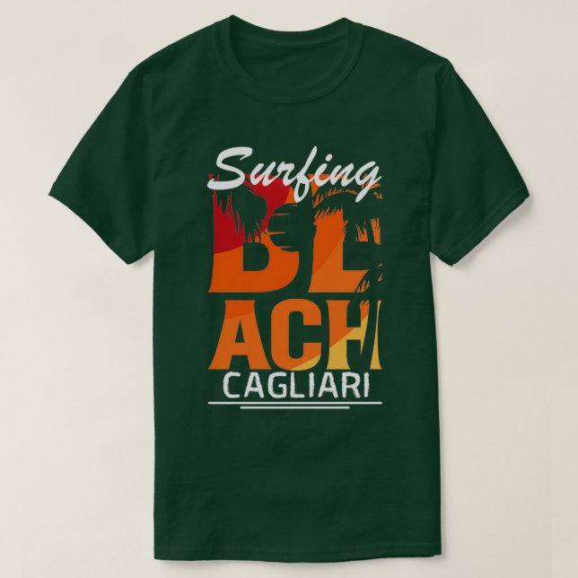 T-shirt Surfing de Cagliari Italy (Design devant)