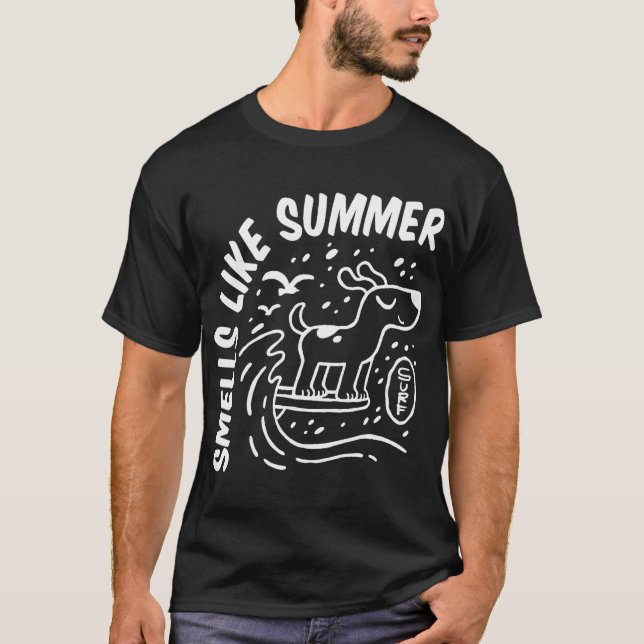 T-shirt Surfing de chien (Devant)