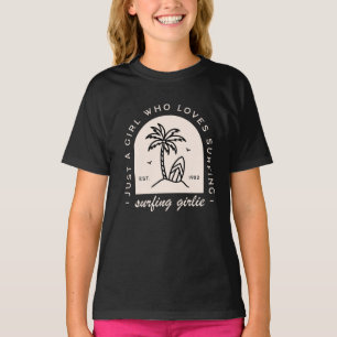 T-shirt Surfing girl surf amants citant vintage noir