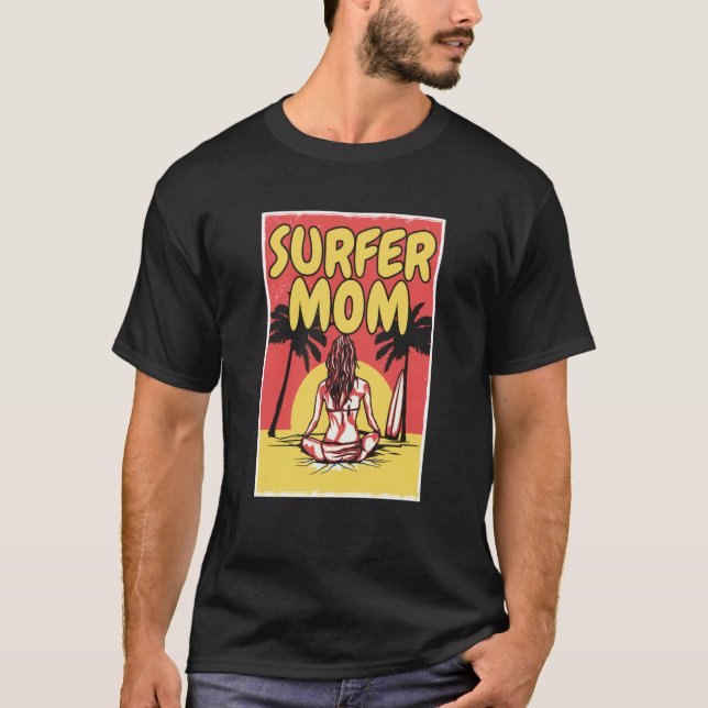T-shirt Surfing Mother Waves Surfboard Surfrider  Surfer M (Devant)
