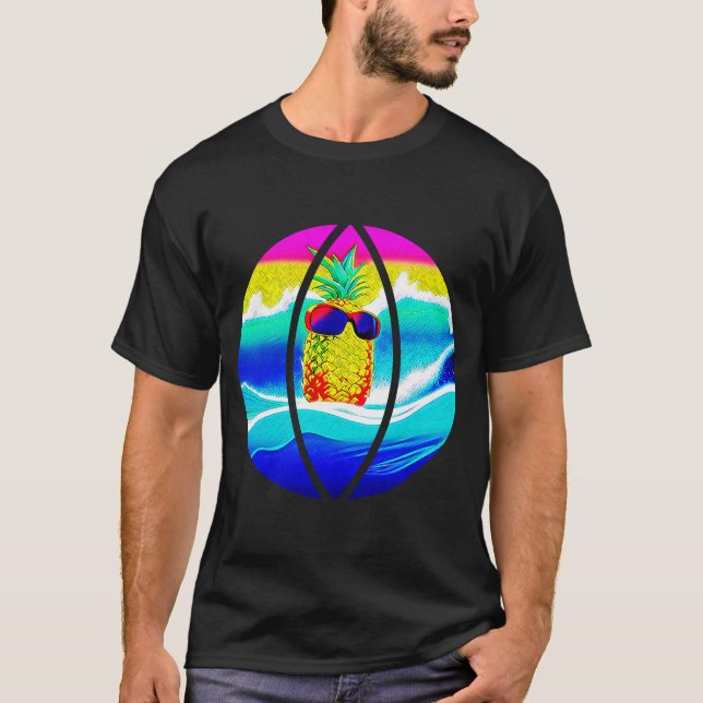 T-SHIRT SURFING PINEAPPLE BEACH BALL (Devant)