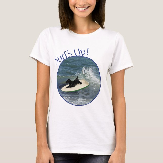 T-shirt Surfing Scottish Terrier (Devant)