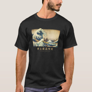 T-shirt Surfing Scottish Terrier Vague de Kanagawa Japonai