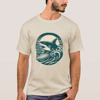 T-shirt Surfing Shark