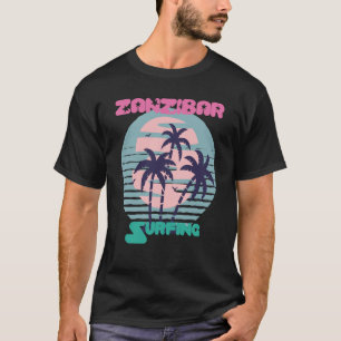 T-shirt Surfing sous les palmiers vacances plage île de Za