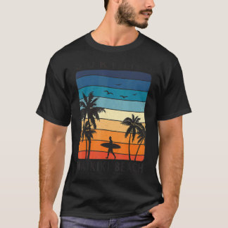 T-shirt Surfing Waikiki Beach Hawaiian Palm Tree 70s Surfe
