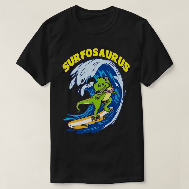 T-shirt Surfosaurus TRex Funny Surf Trex Dinosaur Surfe (Design devant)