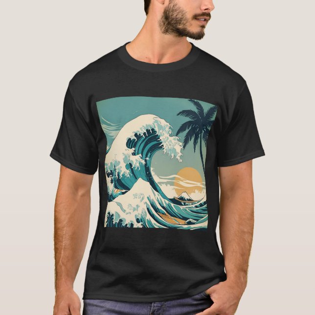 T-shirt Surf's Up Retro Wave Design Classic California (Devant)