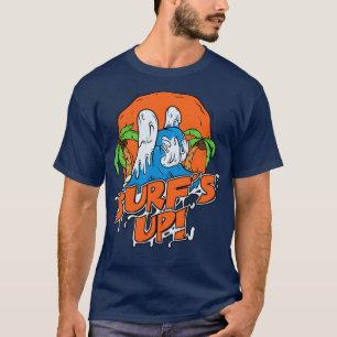 T-shirt Surfs Up Surfing Ocean Waves Palm Tree Retro Desig