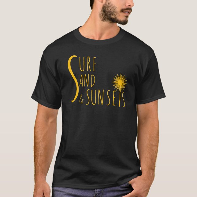 T-shirt Surfsable Couchers de soleil Vibes de plag (Devant)