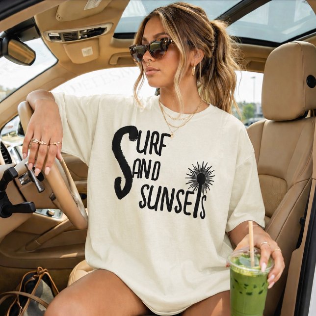 T-shirt Surfsable Couchers de soleil Vibes de plag (Créateur téléchargé)