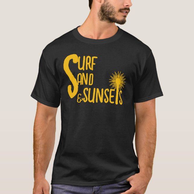 T-shirt Surfsable Couchers de soleil Vibes de plag (Devant)