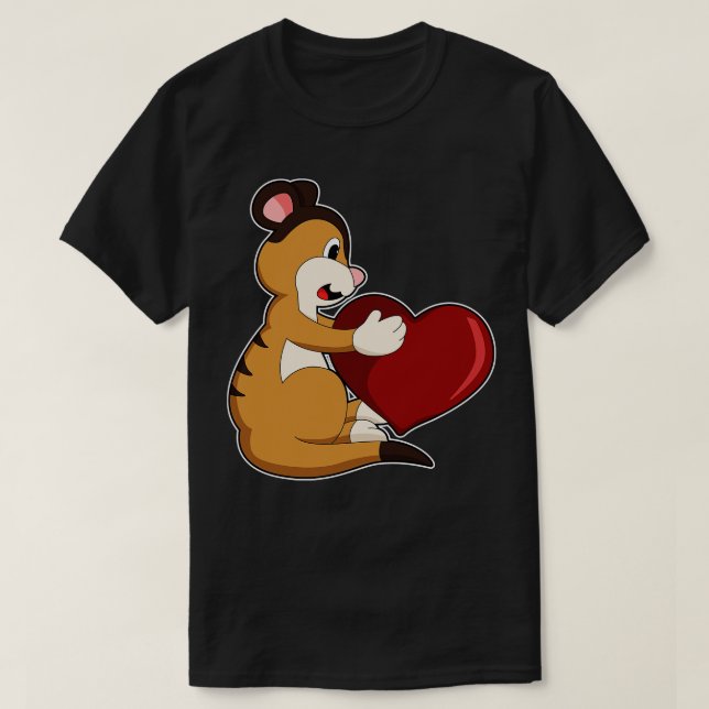 T-shirt Suricate avec cœur (Design devant)