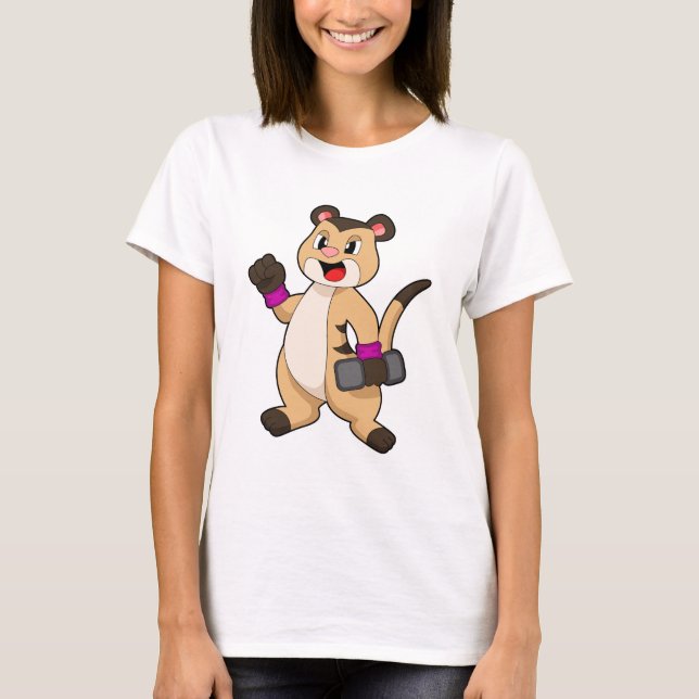 T-shirt Suricate avec haltère (Devant)