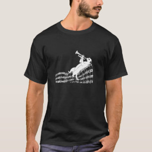 T-shirt Suricate joue de la trompette sur des notes de mus