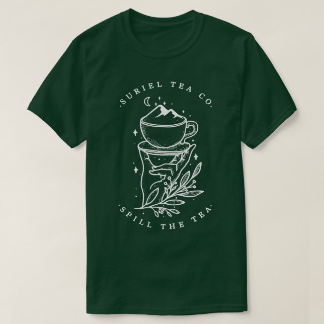 T-shirt Suriel Tea Co ACOTAR Déverser Le Tea Fun Tea Drink (Design devant)