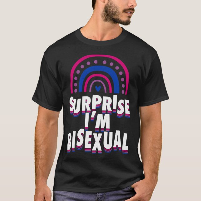 T-shirt Surprise Je suis Bisexual Pride Bohemian Rainbow C (Devant)