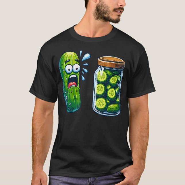 T-shirt Surprise Pickle Drôle Un Concombre Et Un Pot De Tr (Devant)