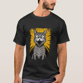 T-shirt Surprised Cat Kitty Comic Anime Style Design