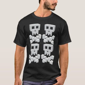 T-shirt Surreal Pixel Skulls Large minimalist retro style